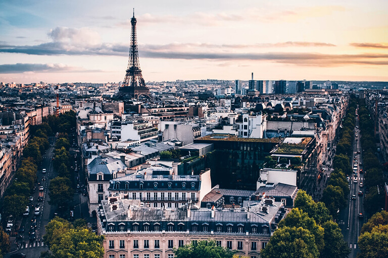 A view of the cityscape of Paris, France.